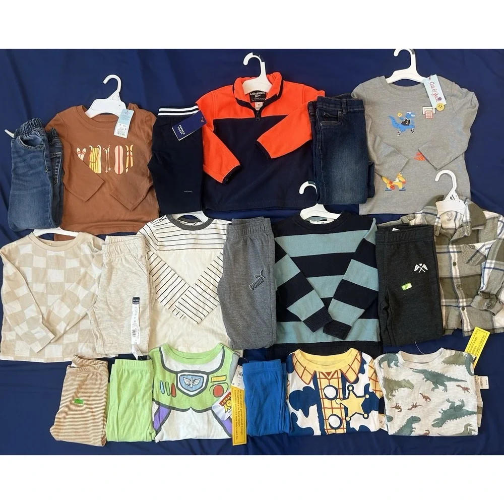 Huge Lot Boys Clothes 3T NEW & EUC Carters Outfits Sets Osh Kosh Pants Tommy H&M